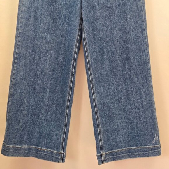 Risen Wide-Leg High-Rise Cropped Jeans Size 7 Medium Wash - Picture 3 of 13